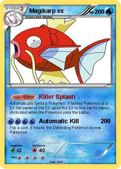 Pokémon Magikarp Ex 83 83 Killer Splash My Pokemon Card