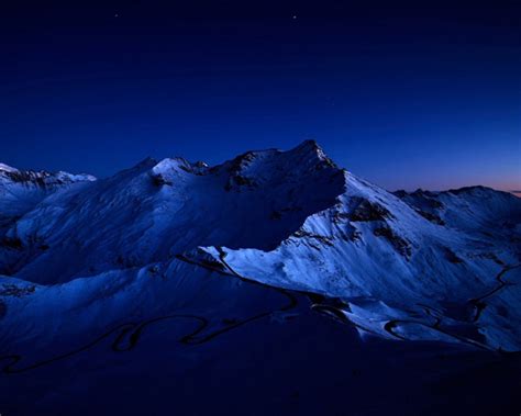 1280x1024 Resolution Dark Blue Sky Above Snow Covered Mountain