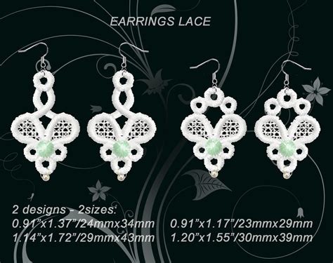 Fsl Earrings 2 Designs 2 Sizes Lace No598 4x4hoop Etsy