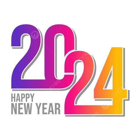 Happy New Year 2024 Text Design With Modern Unique And Creative Concept