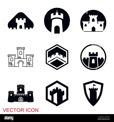 Castle Icon Castle Tower Icon Or Symbol Vector Illustration Stock