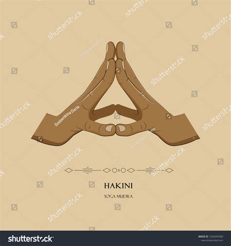 Hand Hakini Yoga Mudra On Nude 库存矢量图免版税1242645400 Shutterstock