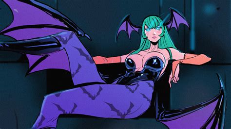 Rule 34 1girls Bat Print Big Breasts Blue Eyes Capcom Darkstalkers