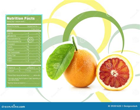 Orange Nutrition Facts Stock Vector Illustration Of Food 39281628