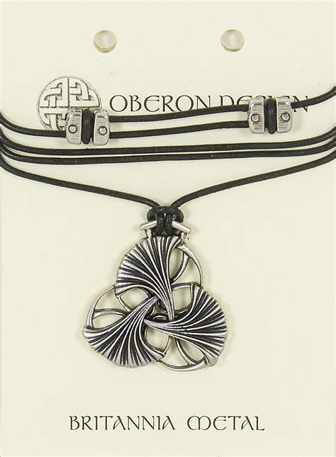Oberon Design Art Nouveau Ginkgo Hand Cast Britannia Metal Necklace