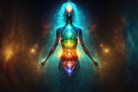 Human Inner Energy Chakra Meditation Of Mind Body And Soul Stock Image