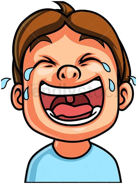 Little Boy Laughing Out Loud Face Cartoon Vector Clipart In 2021