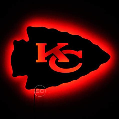 The chiefs logo is a arrowhead design originally sketched by lamar hunt on a napkin. Lighted Kansas City Chiefs Sign LED Lit Football Logo Sign
