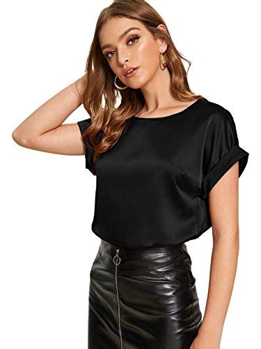 best satin blouses for a short sleeved look