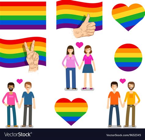 Symbol Logo Banner Flag Lgbt Lesbian Gay Vector Image