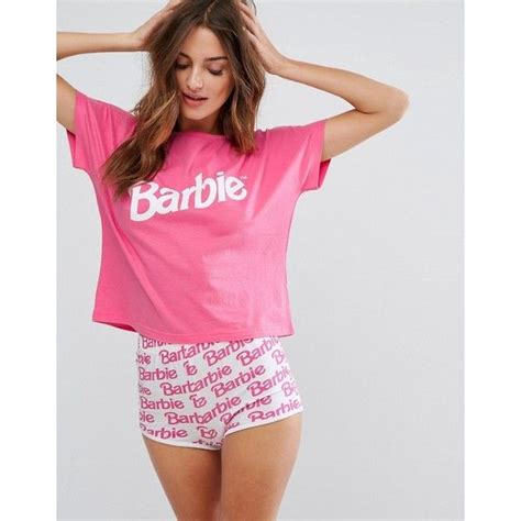 ASOS Barbie Tee Short Pajama Set 35 Liked On Polyvore Featuring