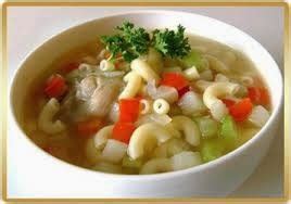 Sup ayam klasik terdiri dari kaldu encer, yang dimasukkan potongan ayam atau sayuran; Resep Cara Membuat Sup Ayam Makaroni - Resep Masakan Nusantara