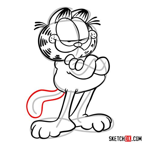 How To Draw Garfield Sketchok Step By Step Drawing Tutorials Easy
