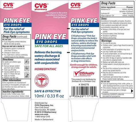 Cvs Pink Eye Drops Box Pink Eye Treatment Pink Eyes Packaging