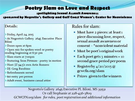 Poetry Slam On Love And Respect Mississippi Coalition Against Sexual Assault