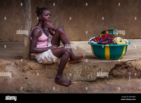 Yongoro Sierra Leone June 04 2013 West Africa Unknown Girl With