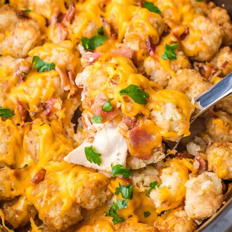 Crock Pot Cheesy Chicken Bacon And Tater Tot Bake ⋆ Real Housemoms