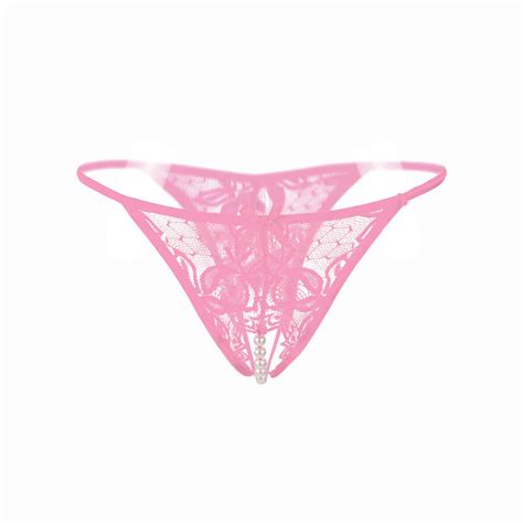 Buy Women Lace Crotchless Panties Crotch Thong With Pearls Massaging Underwear At Affordable