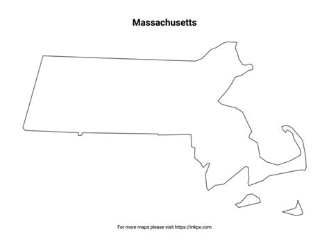 Printable Massachusetts State Outline · Inkpx