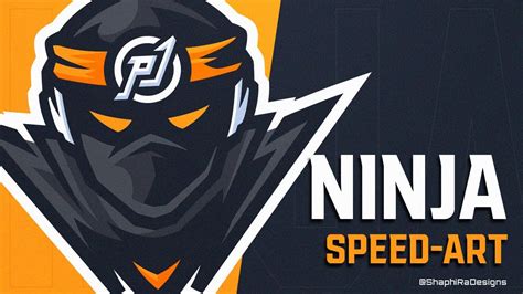 Speed Art Ninja Mascot Logo Shaphiradesigns Youtube