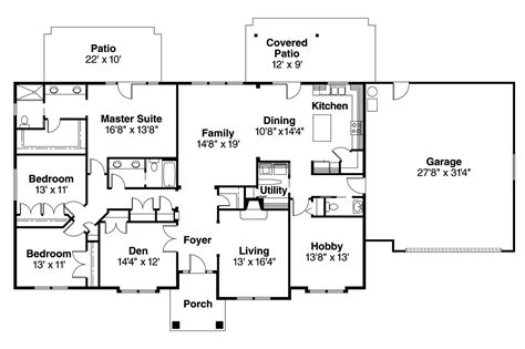 The 3d floor plans for houses (top views) are ideal for house improvements, for example, new floor ideas, showing off new interior designs, and real estate listings. Ranch House Plans - Brennon 30-359 - Associated Designs