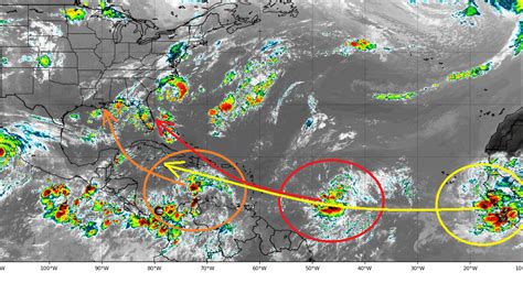 Train Of Tropical Waves In The Atlantic Tropical Storm Laura And