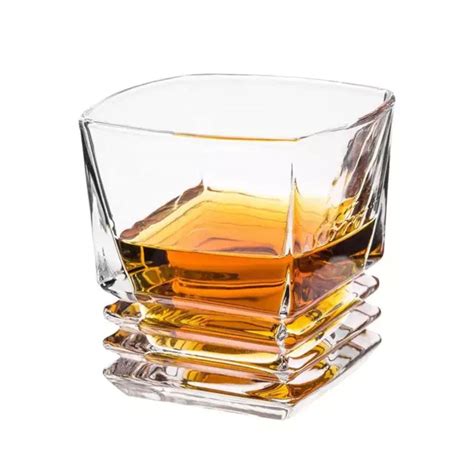 Elysianstores Daiamond Shaped Whiskey Glass Unique Cool Crystal Rocks Whiskey Glasses Set Of 2