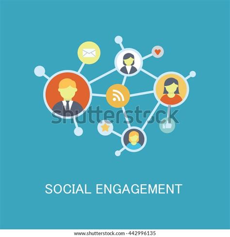 Social Engagement Vector Icon Stock Vector Royalty Free 442996135