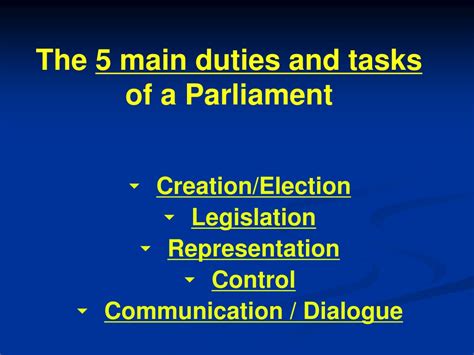 Ppt The Parliament The Heart Of Democracy In A Parliamentary