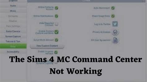 The Sims 4 MC Command Center Not Working After Update How To Fix The