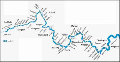 Thames River Map Locks Tidal England Longest