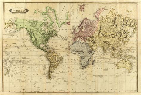 Map And Globe Reproductions Antiques Quality Canvas Art Print Vintage
