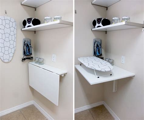 Wall Mounted Fold Down Table For Laundry Room
