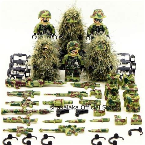 6pcs Lego Set Ghillie Suit Military Camouflage Army Forces Soldier