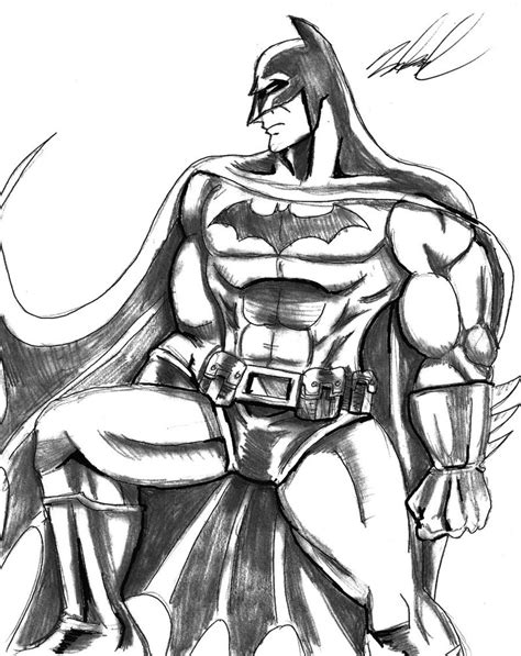 Start drawing batman with a pencil sketch. Batman side sketch by Wessel on DeviantArt