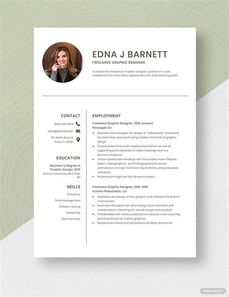 Freelance Graphic Designer Resume In Pages Word Download