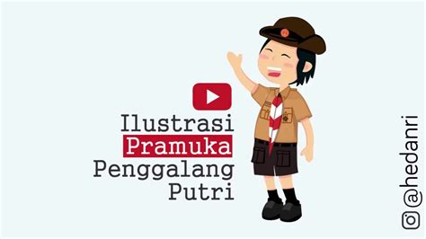 Speed Art Membuat Kartun Ilustrasi Pramuka Penggalang Putri Pake