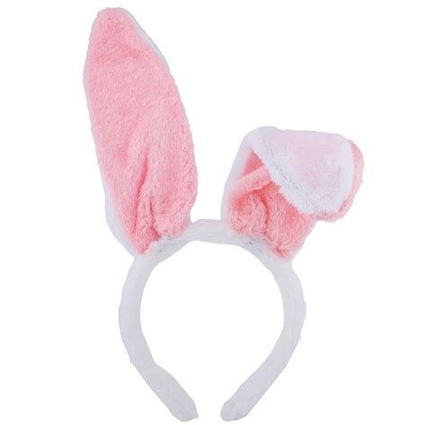 Pink White Fuzzy Bunny Ear Halloween Costume Accessory