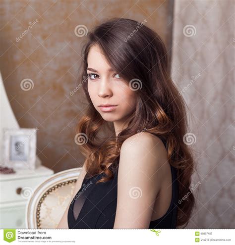 Portrait Of Beauty Woman In Classical Interior Stock Image Image Of Model Hair