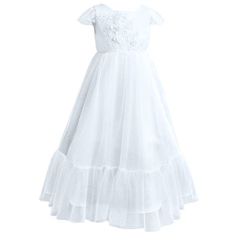 Ave Marie White Lace Flower Girl Dress