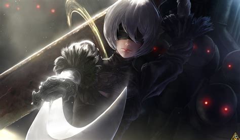 Warrior 2b Nier Automata Nier Automata Sword Wallpaper Coolwallpapersme