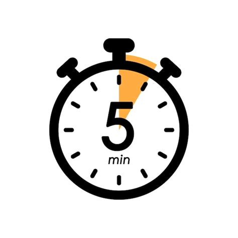 Premium Vector Five Minutes Stopwatch Icon Timer Symbol 5 Min Waiting