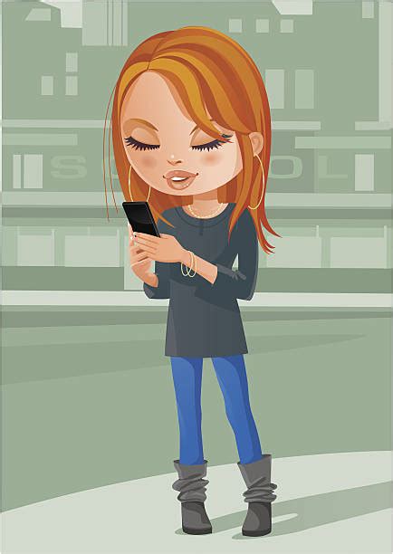 Royalty Free Girl Texting Clip Art Vector Images And Illustrations Istock