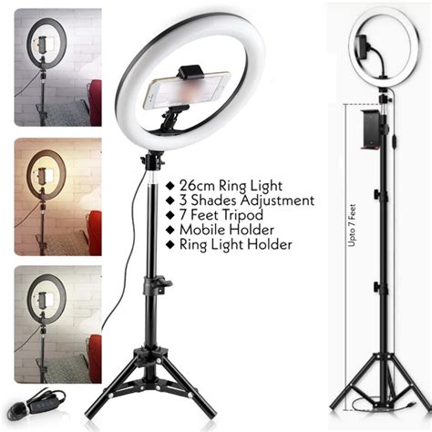 Pack Of 3 Tripod Stand 7feet And 26cm Ring Light Modern Wears