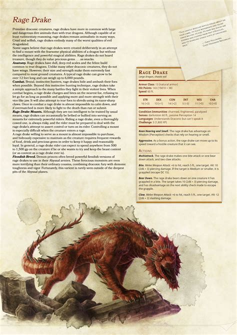 Others draw from a roiling reservoir of anger at a world full of pain. 5e Tried to recreate the monster manual's style when ...