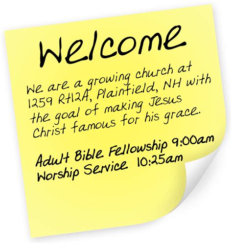 Church Website Welcome Message Example