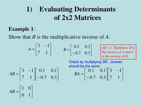 PPT - 2x2 Matrices, Determinants and Inverses PowerPoint Presentation ...