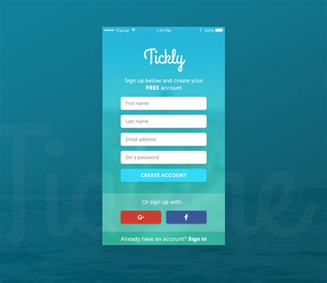 To Do App Sign Up Screen Design Daily Ui 001 On Behance