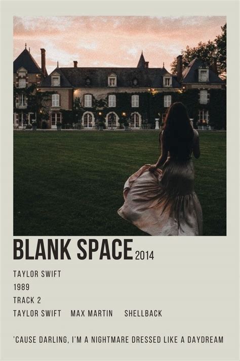 Taylor Swift Blank Space 1989 Minimalist Poster Minimal Poster Polaroid