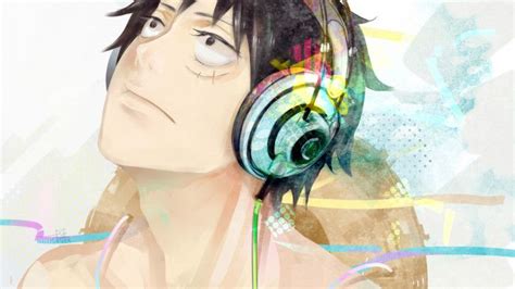 One piece wallpaper luffy (64+ images). Anime Headphone Luffy One Piece Wallpaper High Definition ...